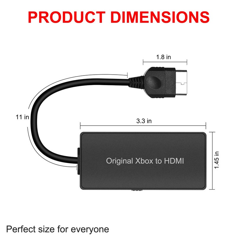 Azduou Xbox to HDMI Converter, Convert Original Xbox Video Signal to HDMI Signal, Supports All Resolutionsï¼ˆ480P/480i /720pï¼‰ - Image 4